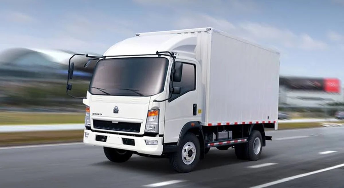 Light truck in the road